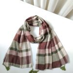 شال پلیسه چهارخونه سبز