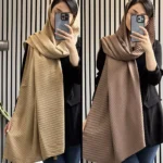 شال صدفی بژ (ایراد جزئی) سمت چپ