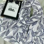 شال برگی سرمه ای