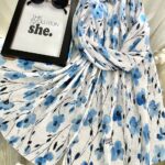 شال پلیسه بلو فلاور (اوت لت)