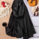 شال مخمل پلیسه مشکی