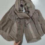 شال حریر نخ خاکی (اوت لت)