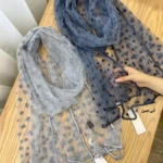 شال تور خالخالی آبی روشن