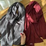 شال دور سکه ای زرشکی (ایراد جزئی)