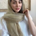 شال حریر دو لایه نسکافه ای