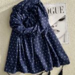 شال موهر خالخالی سرمه ای