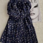 شال موهر شکوفه سرمه ای