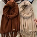 شال ریشه بافت کرمی