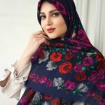 روسری گلگلی سرمه ای