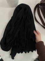 شال دور خز مشکی