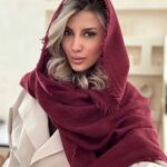 شال بوکله حوله ای زرشکی